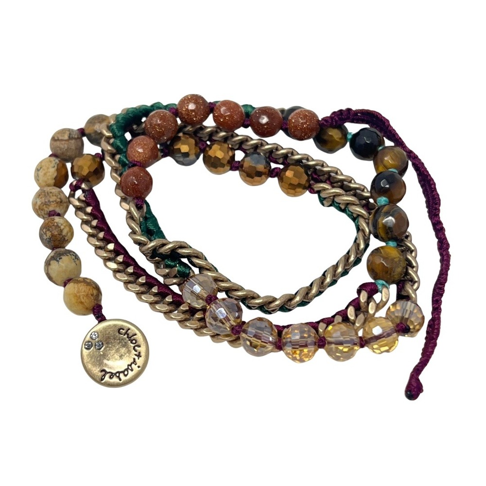 Chloe + Isabel N363RAW Gemstone Bead Chain Wrap Bracelet Necklace Boho New